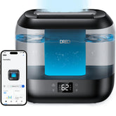 Dreo Smart Humidifiers for Bedroom, Top Fill 4L Cool Mist Humidifier with Nightlight, 32H Runtime, Touch/APP/Voice Control, Quiet Ultrasonic Humidifiers for Large Room, Home, Baby, Plants, Office